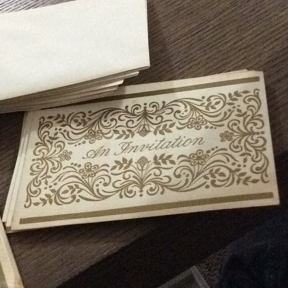Vintage Golden Scroll Hallmark Invitations - Picture 1 of 8